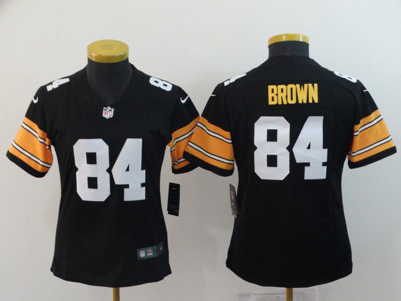Women Pittsburgh Steelers #84 Brown Black Nike Vapor Untouchable Limited Playe NFL Jerseys->women nfl jersey->Women Jersey